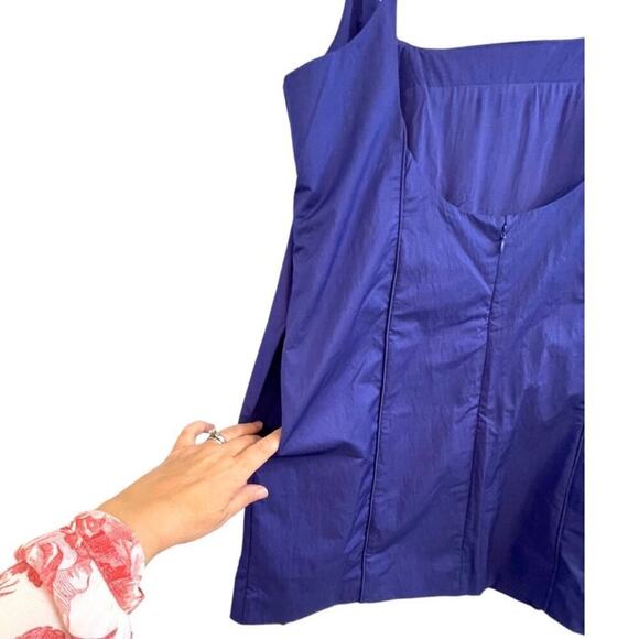 Free People Mini Dress with Adjustable Straps in Spectrum Blue Large NEW RARE - Picture 5 of 11